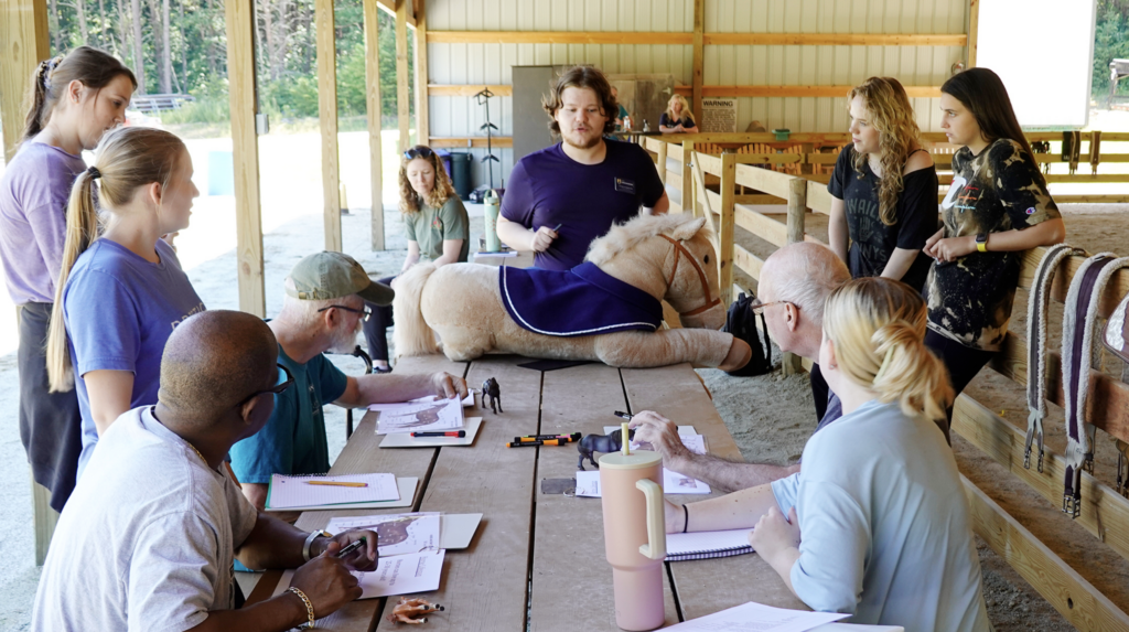 UNCG member and aphasia horse camp participants